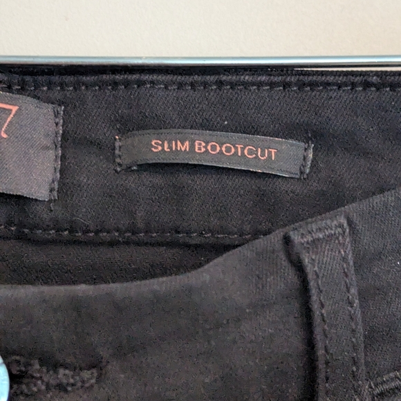 Black Noir Jen 7 For All Mankind Jeans. Slim Bootcut Style. Size 10. - Picture 3 of 9